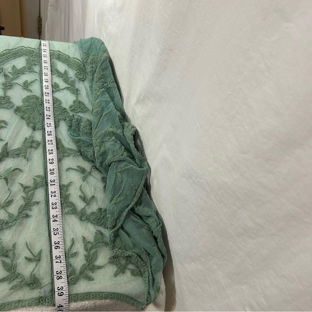 White Birch Sage Green Floral Embroidered Lace Kimono Cardigan - Size M - Picture 14 of 14